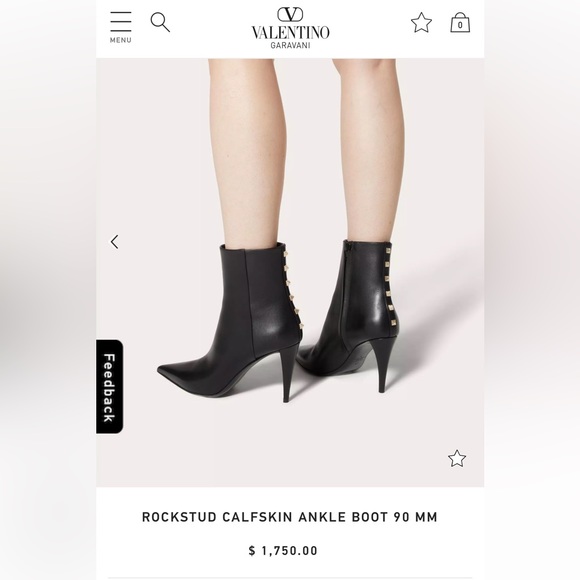 VALENTINO ROCKSTUD CALFSKIN ANKLE BOOT 90 MM - Picture 2 of 9